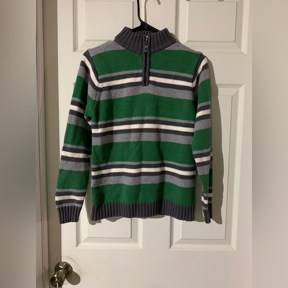 Kids Children’s Place Green Striped Sweater - Picture 1 of 6